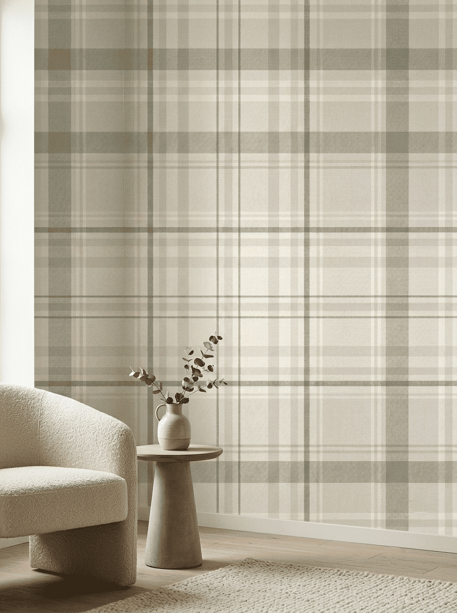 Heritage Tartan Checks Wallpaper Green