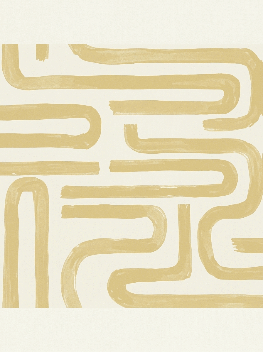 Modern Art Geometry Wallpaper Ochre