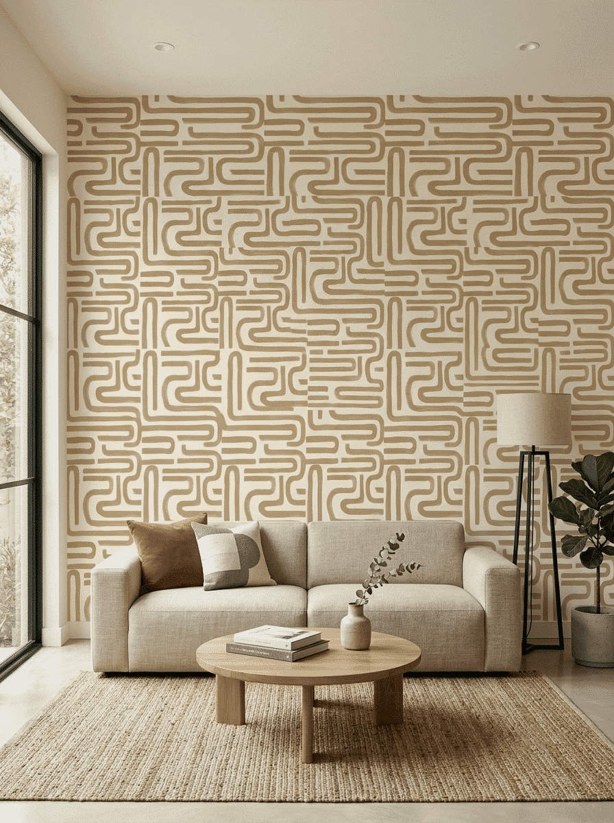 Modern Art Geometry Wallpaper Orange