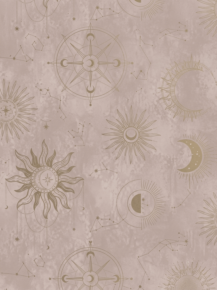 Mystic Cosmic Galaxy Wallpaper Pink Gold