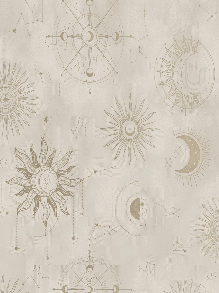 Mystic Cosmic Galaxy Wallpaper Cream Gold