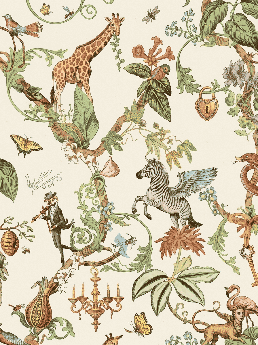 Magical Safari Dream Wallpaper Beige