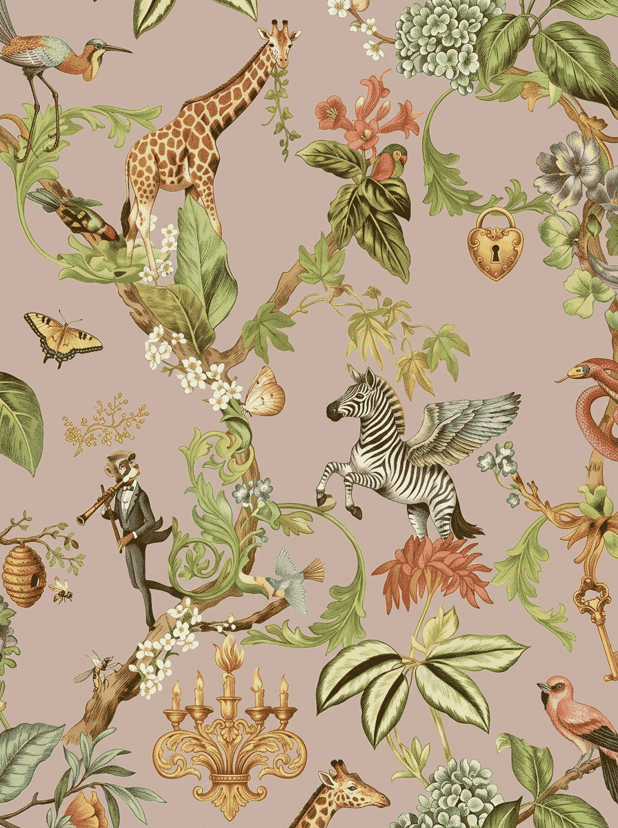 Magical Safari Dream Wallpaper Pink