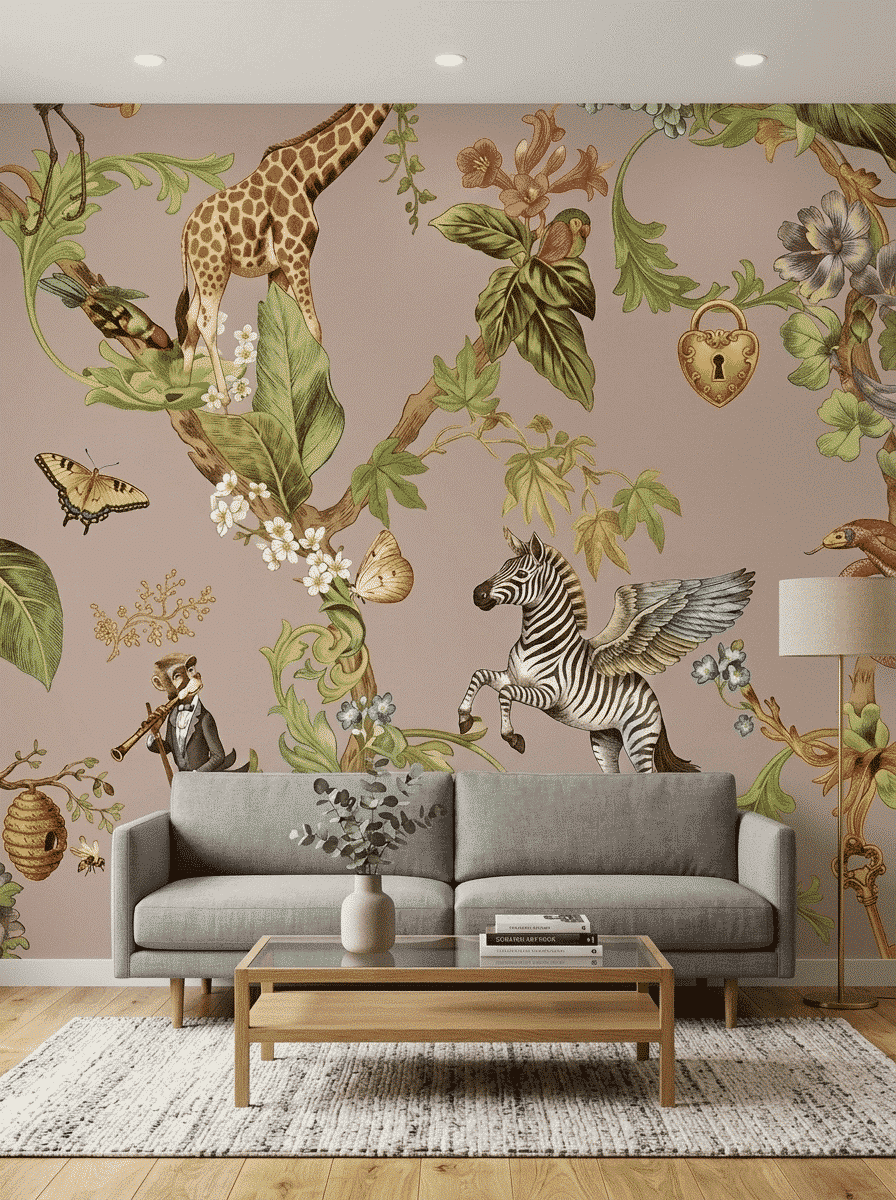 Magical Safari Dream Wallpaper Pink