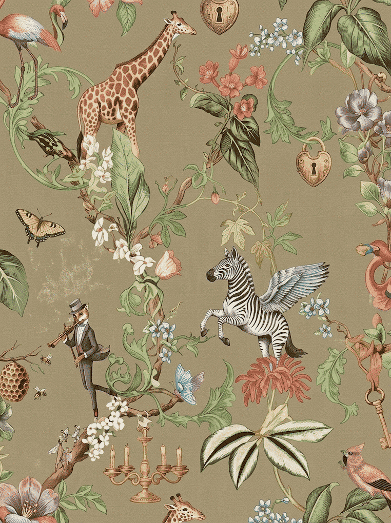 Magical Safari Dream Wallpaper Gold