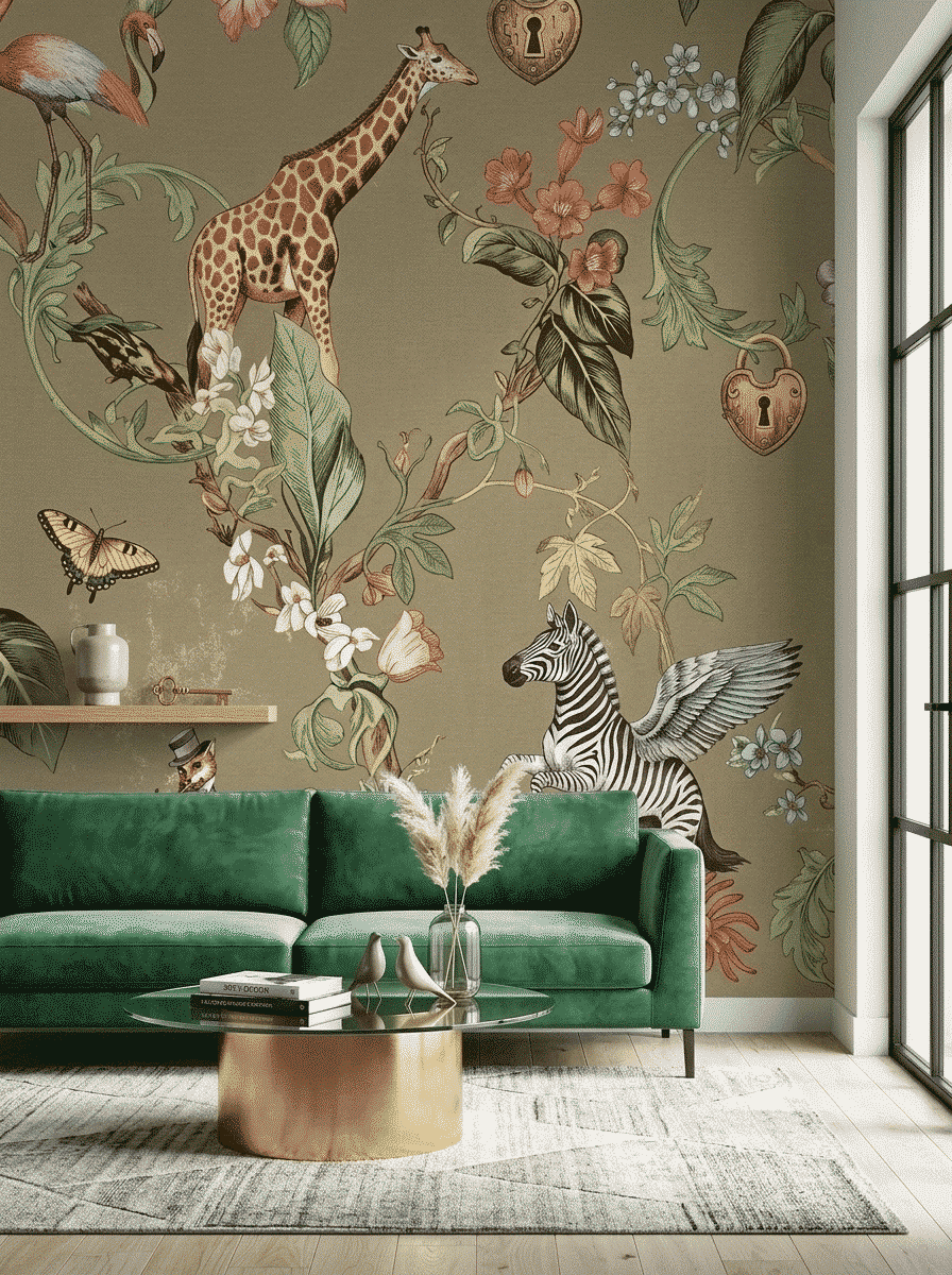 Magical Safari Dream Wallpaper Gold