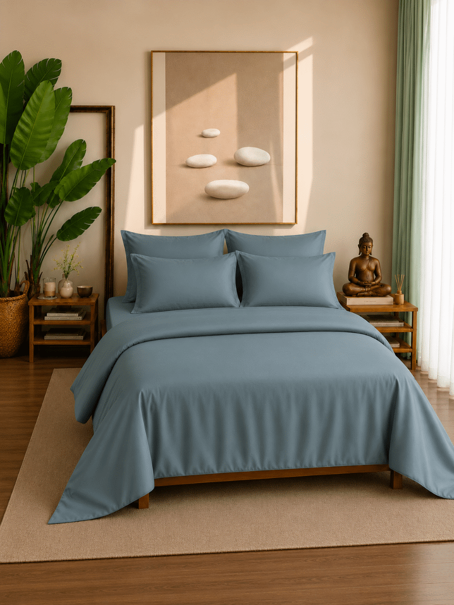 Eucalyptus Lyocell Cotton Duvet Bedsheet with Pillow Covers | Jagdish Store