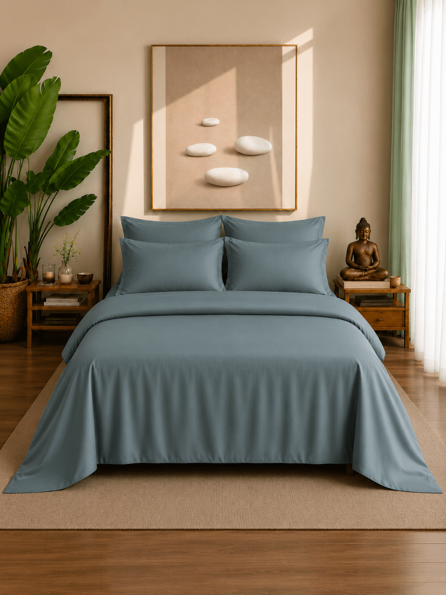 Eucalyptus Lyocell Cotton Duvet Bedsheet with Pillow Covers | Jagdish Store
