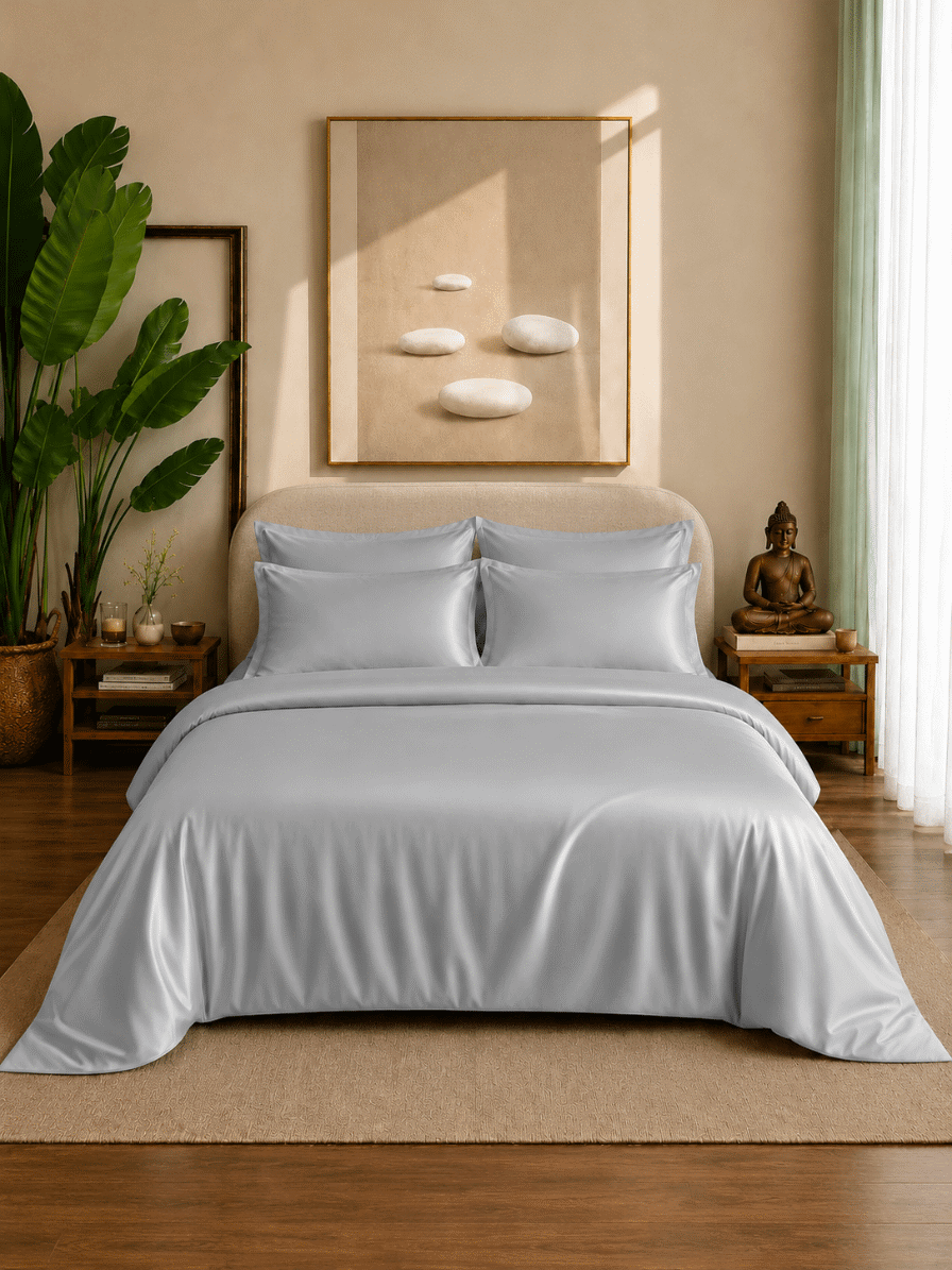 Eucalyptus Lyocell Cotton Duvet Bedsheet with Pillow Covers | Jagdish Store