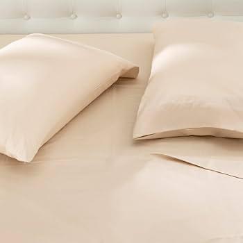 Cream sateen bedding with oxford flange pillowcases, Beige Luxe Collection