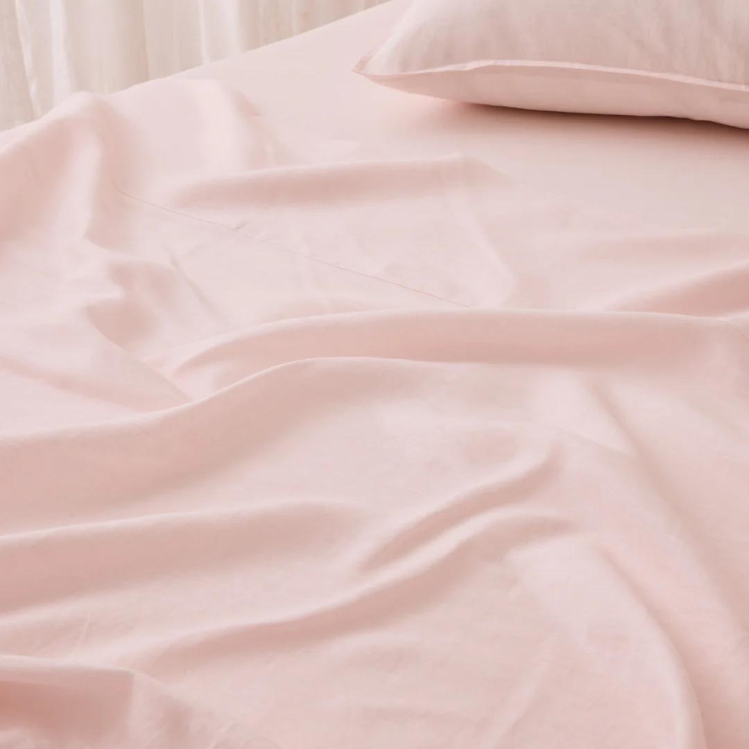 Folds of blush pink sateen sheeting, Blush Luxe Collection