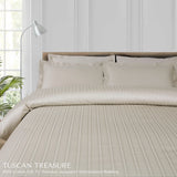 Tuscan Treasure 550TC Striped Cotton King Size Bedsheet - Jagdishstoreonline 