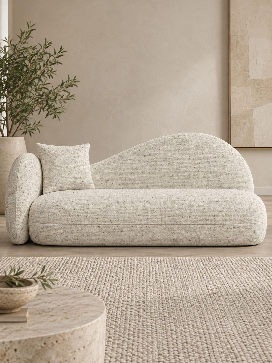 Linora Linen Chenille Upholstery Fabric Beige