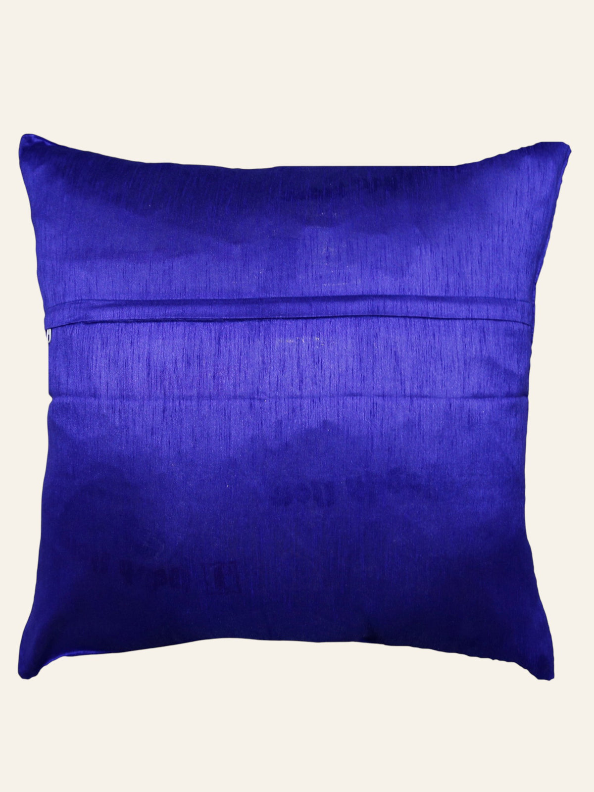 Plain deep indigo-blue reverse with concealed zip