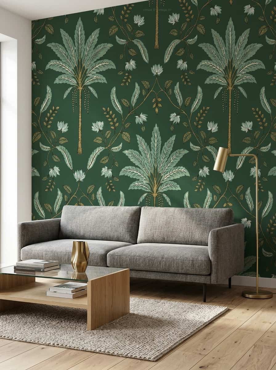 Palmora Wallpaper Green