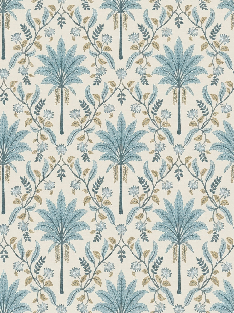 Palmora Wallpaper Blue