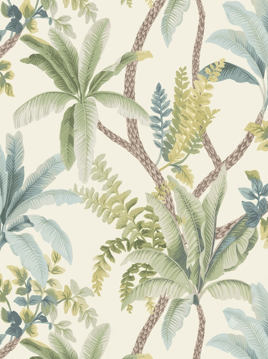 Taruva Wallpaper Green / Cream