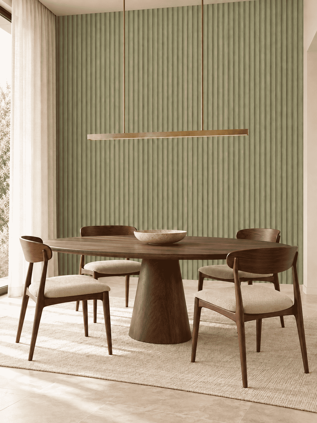 Teakwood Wallpaper Sage