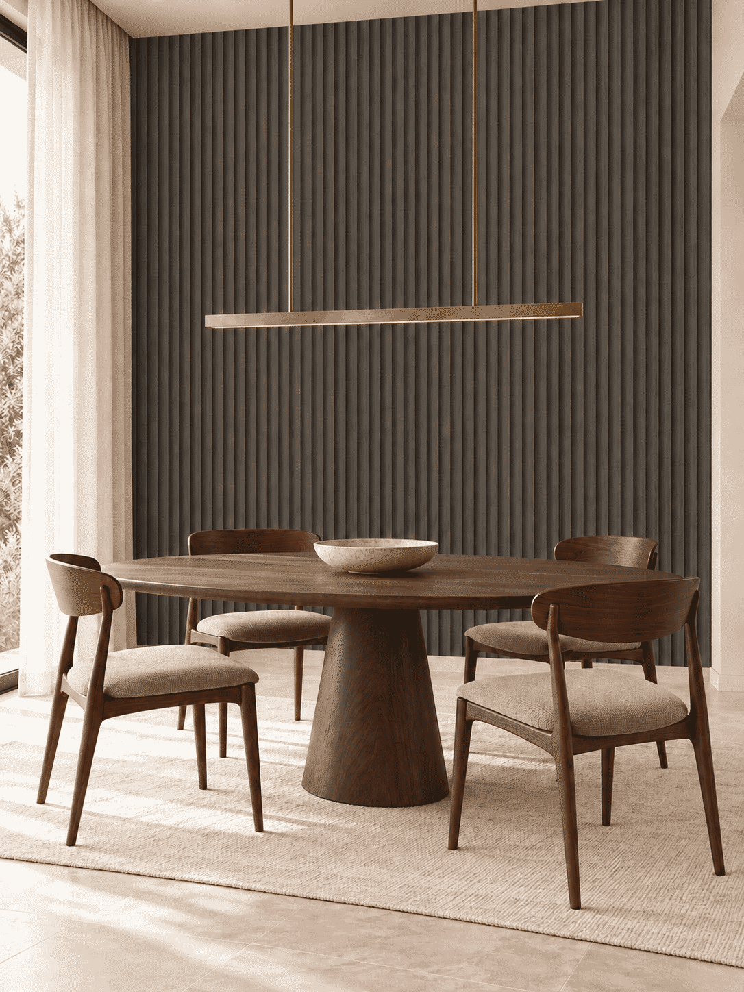 Teakwood Wallpaper Charcoal