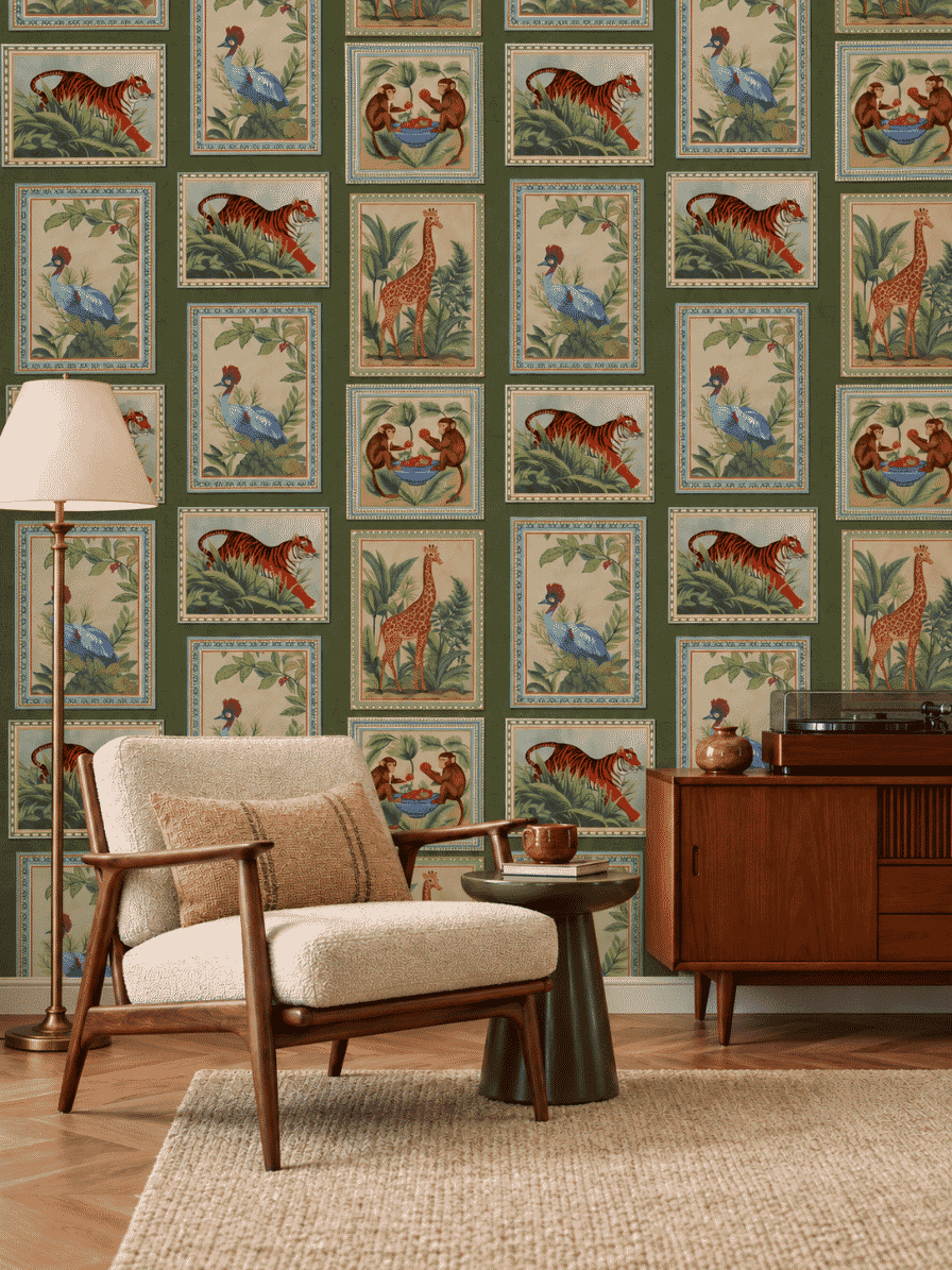 Faunarium Wallpaper Green