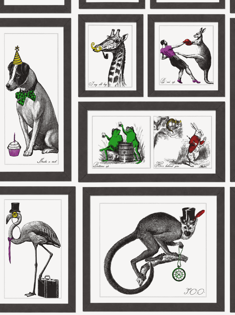 Cabinet of Creatures Wallpaper Multi