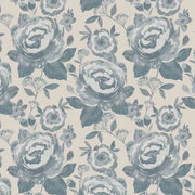 Aqua Floral Uphlostary Fabric