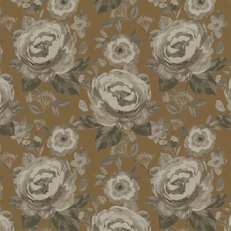 Aqua Floral Uphlostary Fabric