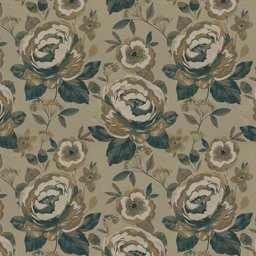 Cerulean Floral Uphlostary Fabric