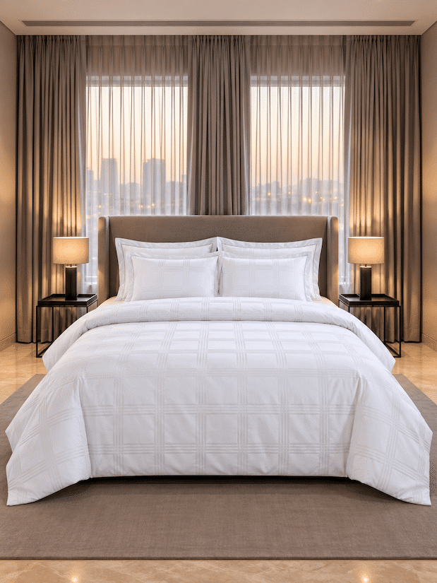 Amalfi Silver Grey Jacquard Duvet Cover 550 TC Cotton King Size