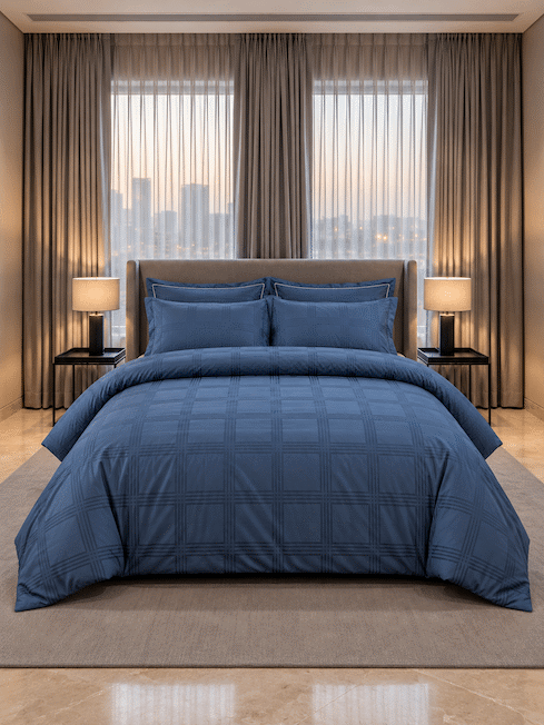 Amalfi Silver Grey Jacquard Duvet Cover 550 TC Cotton King Size