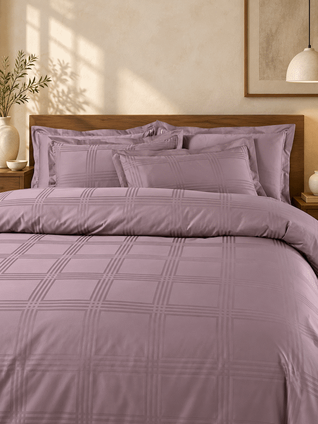 Amalfi Silver Grey Jacquard Duvet Cover 550 TC Cotton King Size
