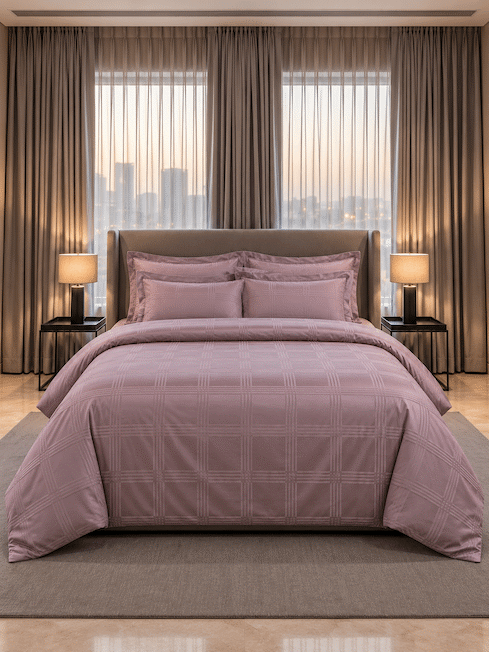 Amalfi Silver Grey Jacquard Duvet Cover 550 TC Cotton King Size
