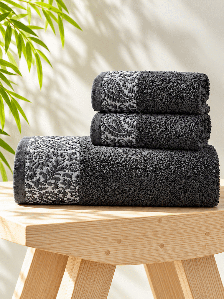 Picasso 3-Piece Towel Set Floral Border