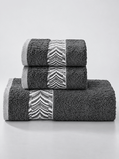 Picasso 3-Piece Towel Set  Herringbone Border