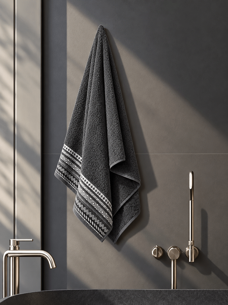 Picasso Bath Towel Tribal Border