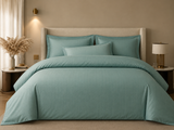 Desenhista 550 TC Jacquard Cotton Bedding Set with Duvet Cover-green color