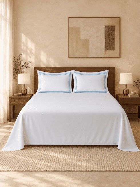 800 TC Cotton King-Size Bed Sheet with 2 Pillowcases