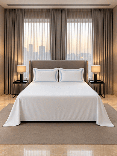 800 TC Cotton King-Size Bed Sheet with 2 Pillowcases