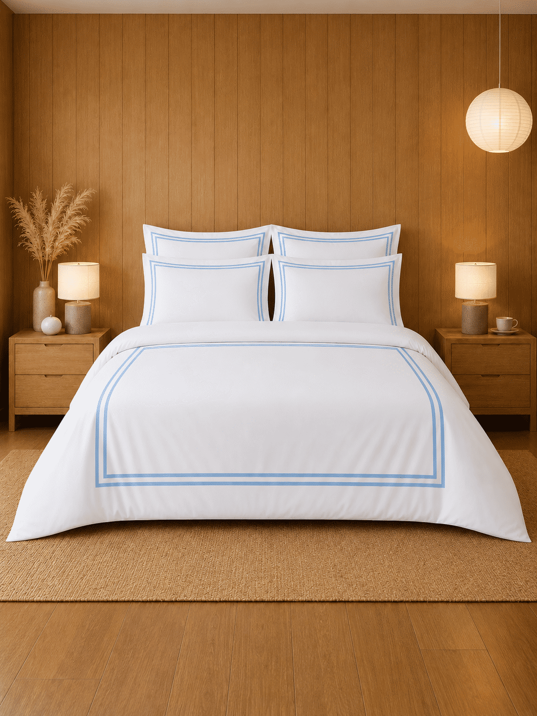 Merrowing 800 TC Cotton Queen Size Duvet Cover with Pillowcases