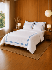 Merrowing 800 TC Cotton Queen Size Duvet Cover with Pillowcases