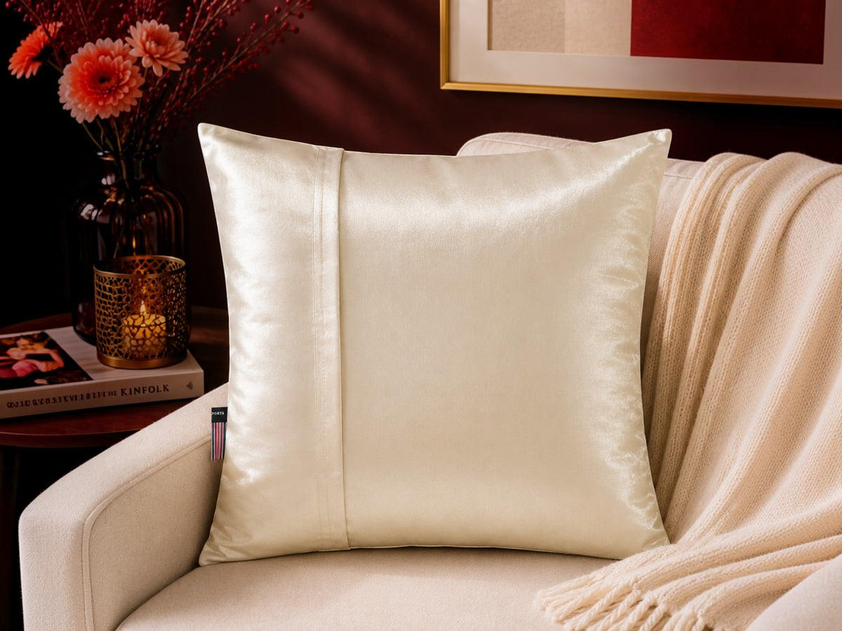 Baby portrait printed polysilk cushion cover in warm brown tones