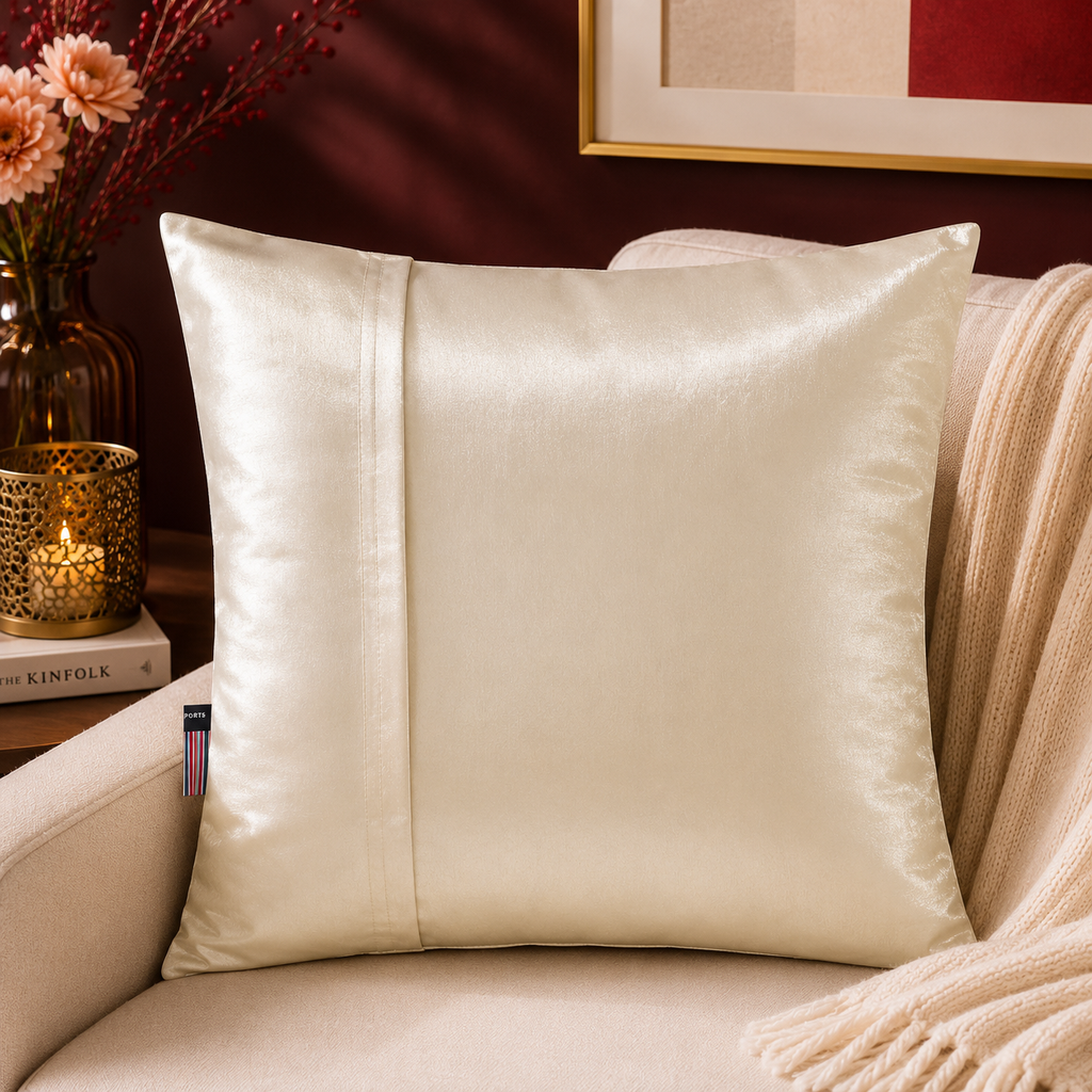 Baby portrait printed polysilk cushion cover in warm brown tones