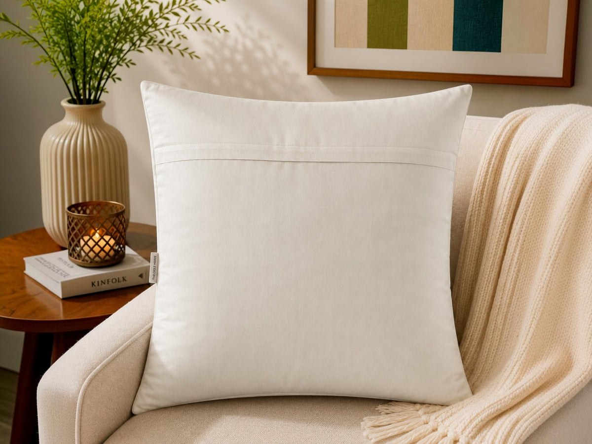 White typography printed polysilk cushion cover with vintage car graphics
