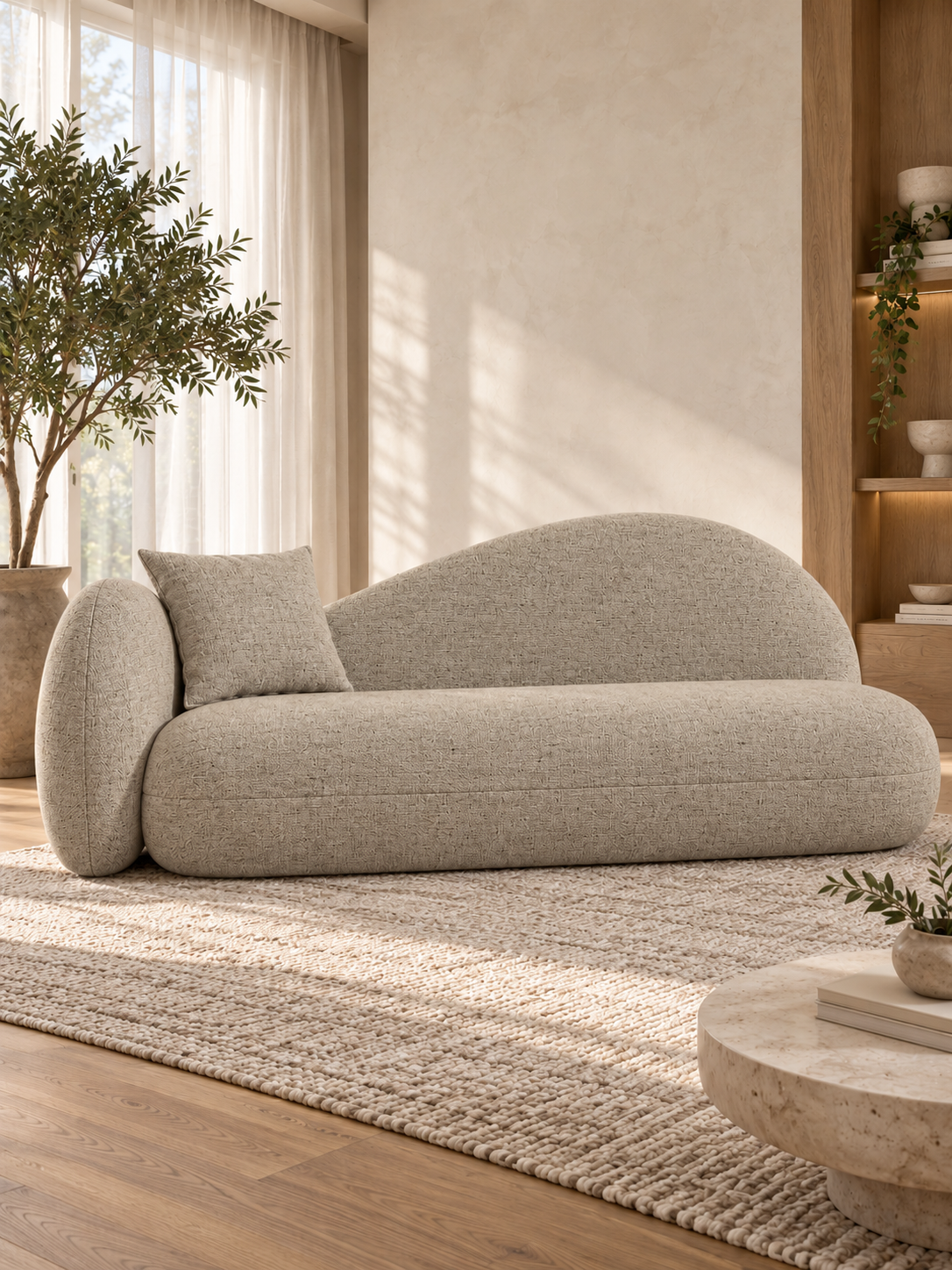 Linora Linen Chenille Upholstery Fabric 
Natural Taupe