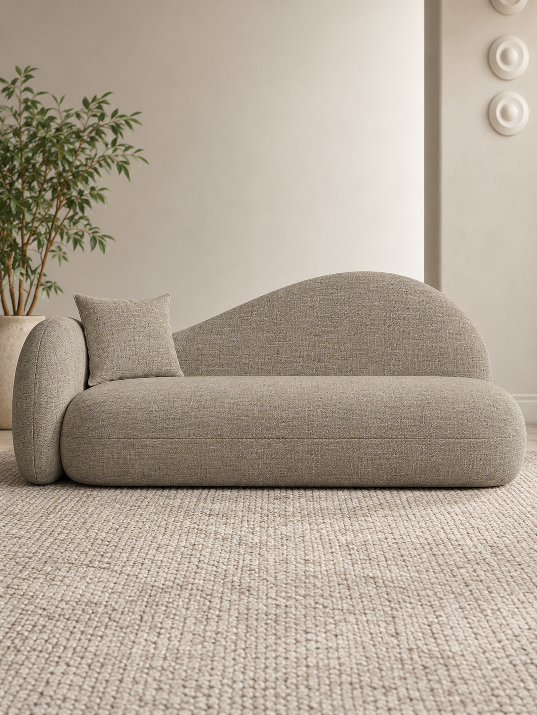 Linora Linen Chenille Upholstery Fabric Taupe