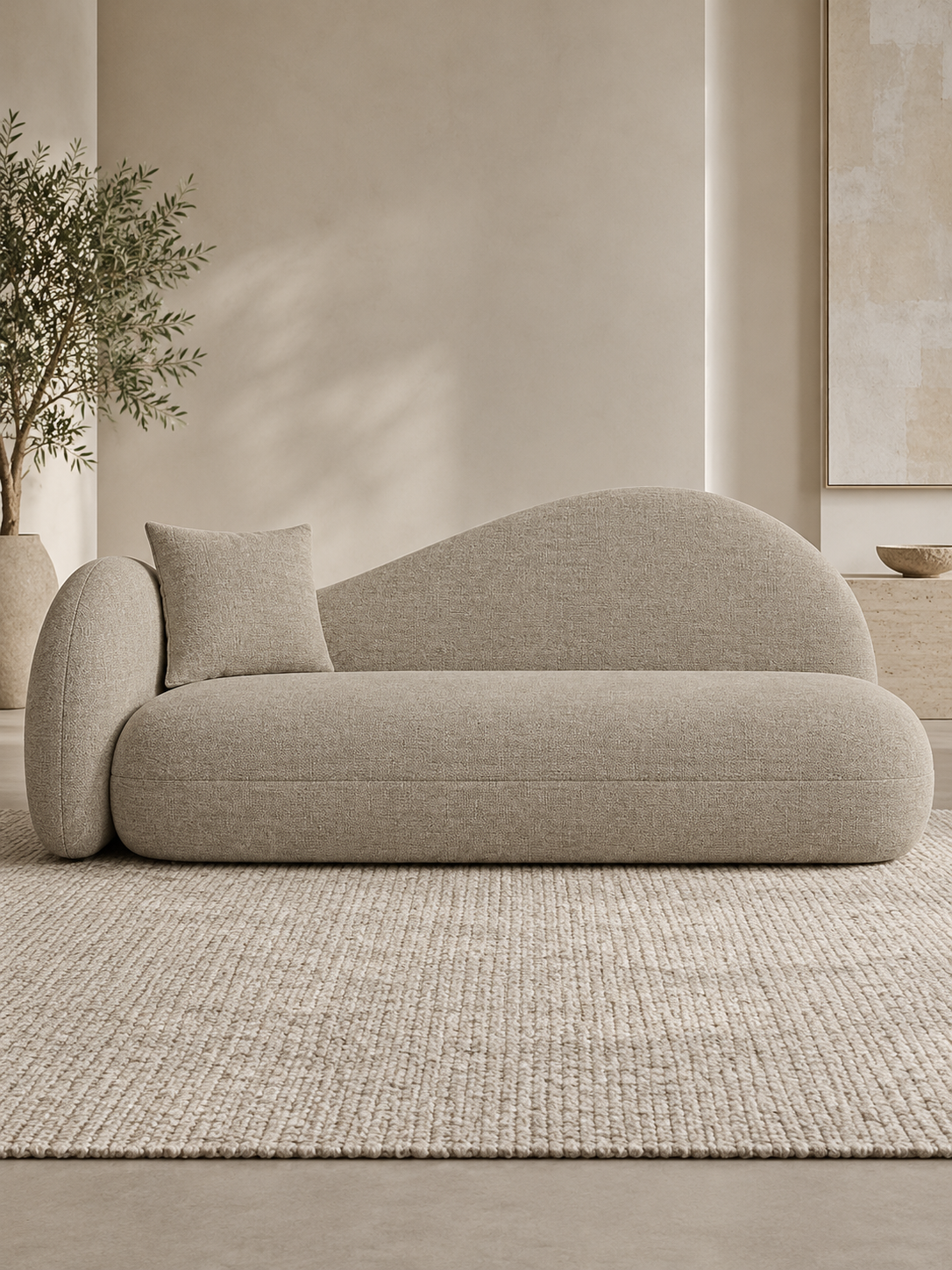 Linora Linen Chenille Upholstery Fabric Light Taupe