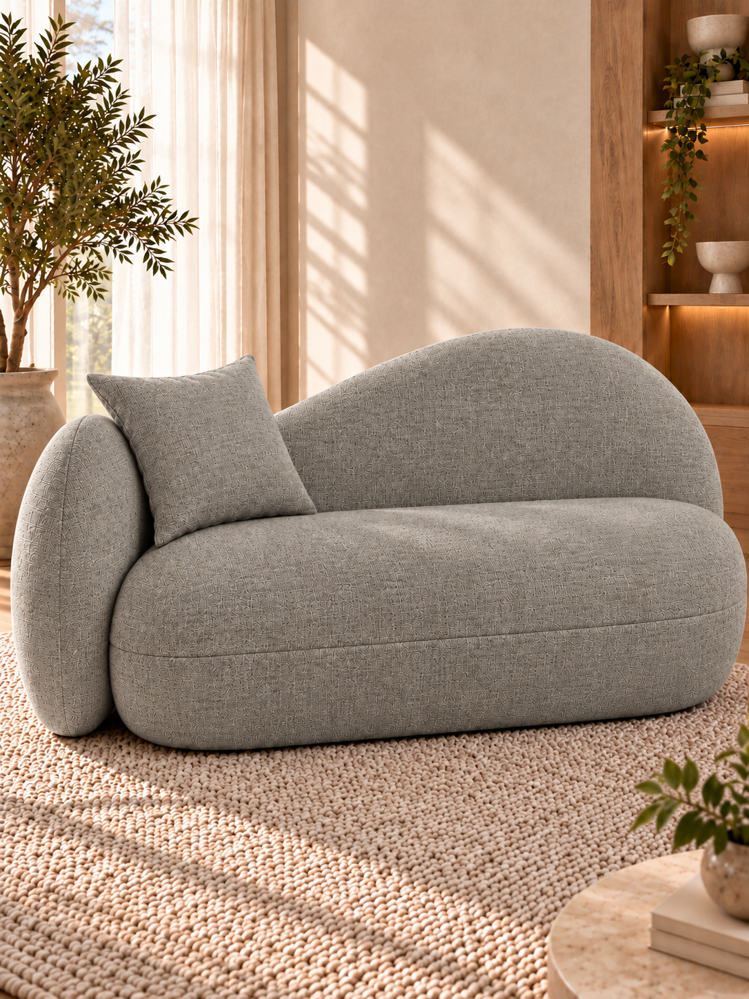 Linora Linen Chenille Upholstery Fabric 
Warm Grey