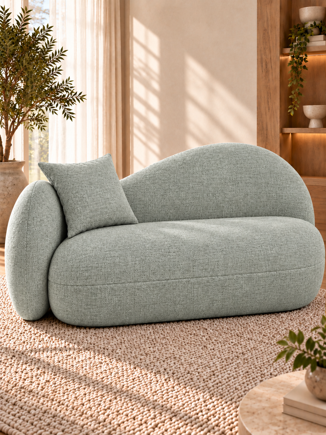 Linora Linen Chenille Upholstery Fabric Light Sage Green