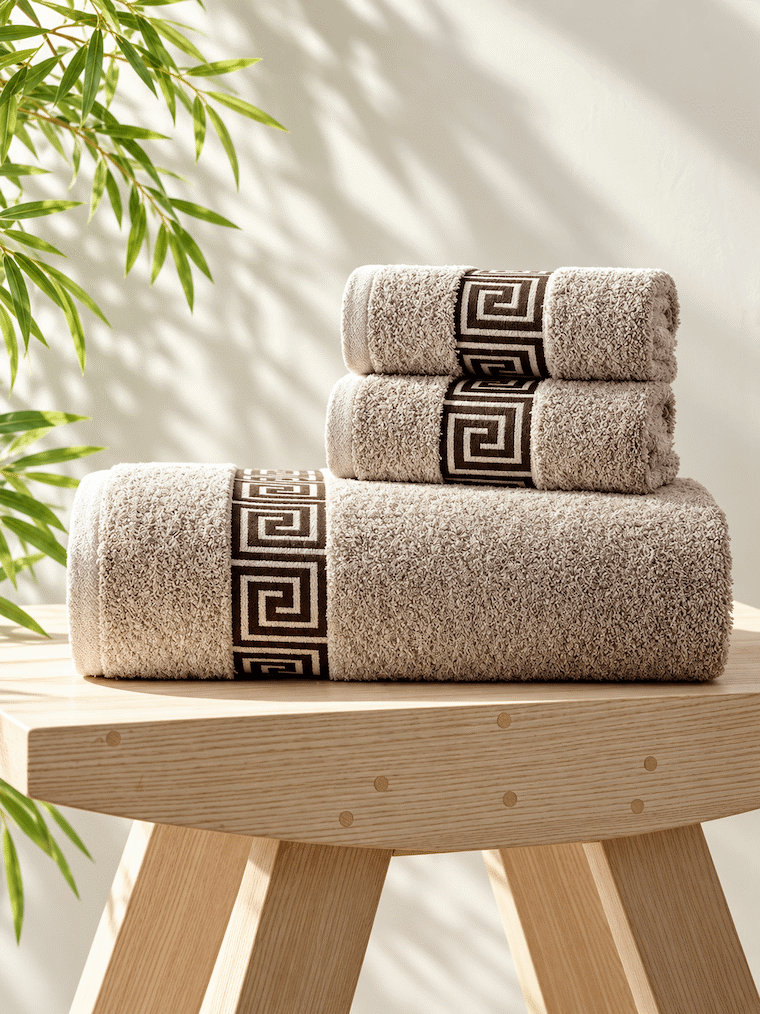 Picasso 3-Piece Towel Set Greek Key Border