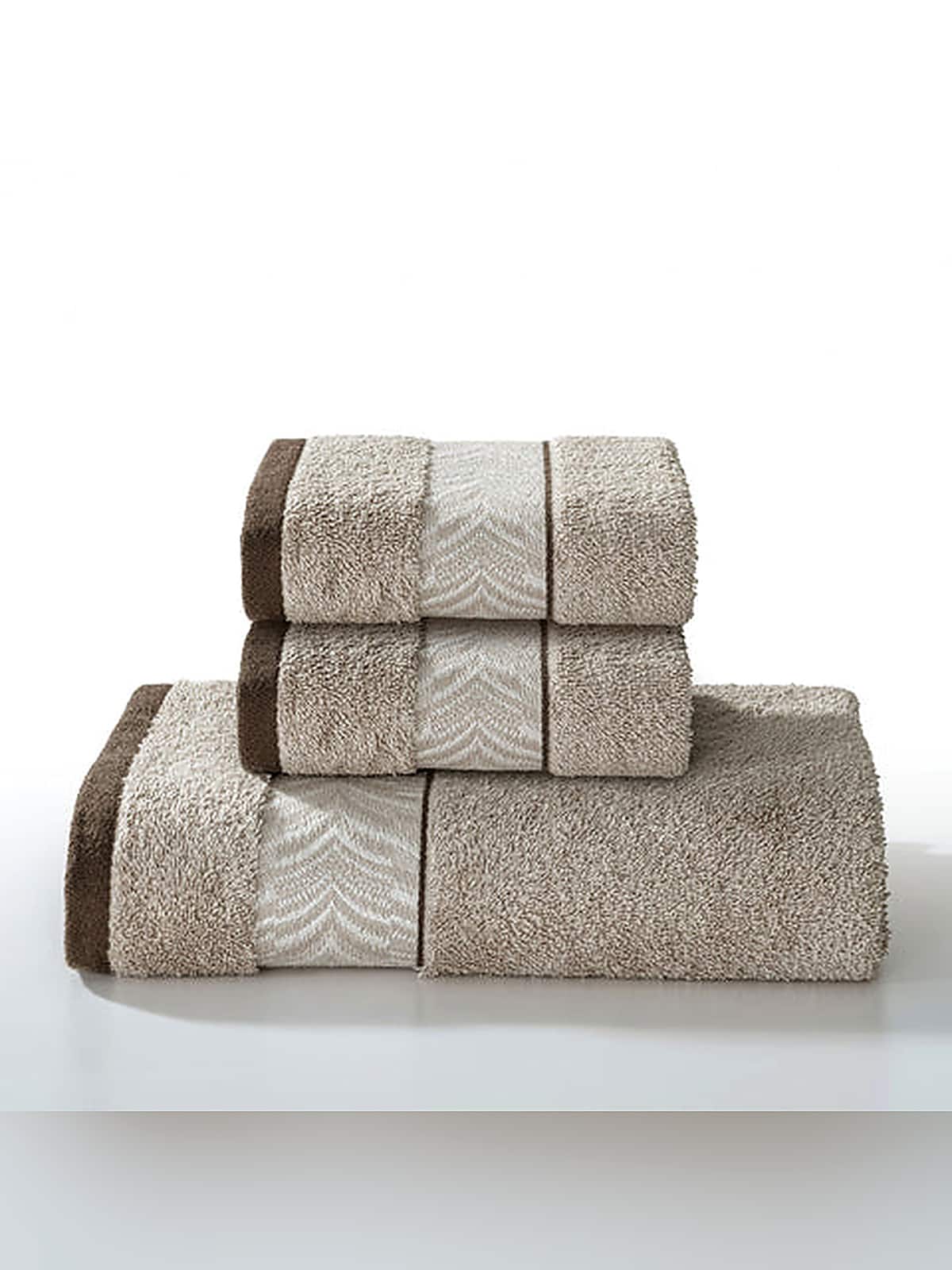 Picasso 3-Piece Towel Set  Herringbone Border